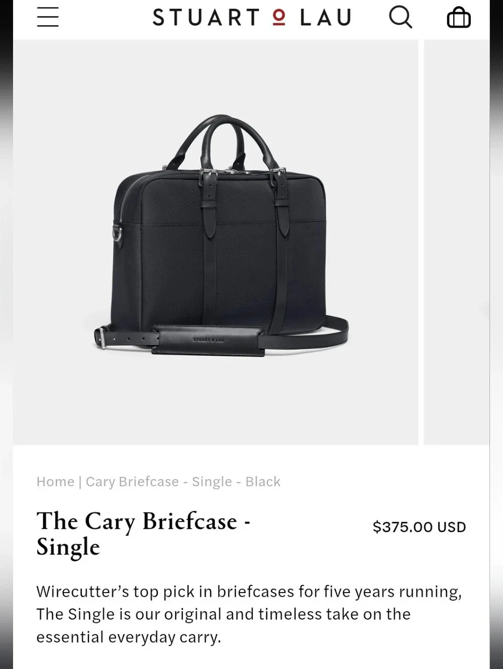 Stuart & Lau The Cary Briefcase Single - Navy + Black